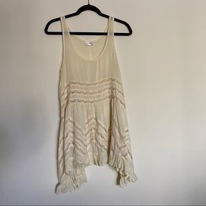 Free People Voile and Lace Trapeze Slip